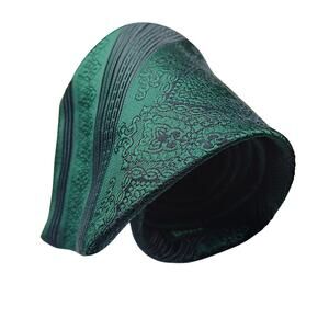 VTG 70s Colosseo di Roma Emerald and Navy Striped Tie